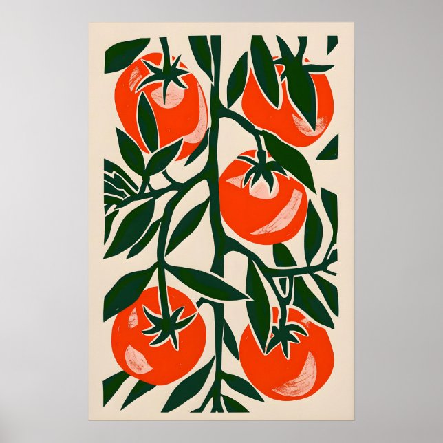 Farmhouse Chic Eklektisk Tomattryck - Trendigt Poster (Framsidan)