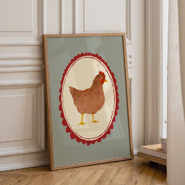Farmhouse Chicken Rustic Baby Room Print Poster