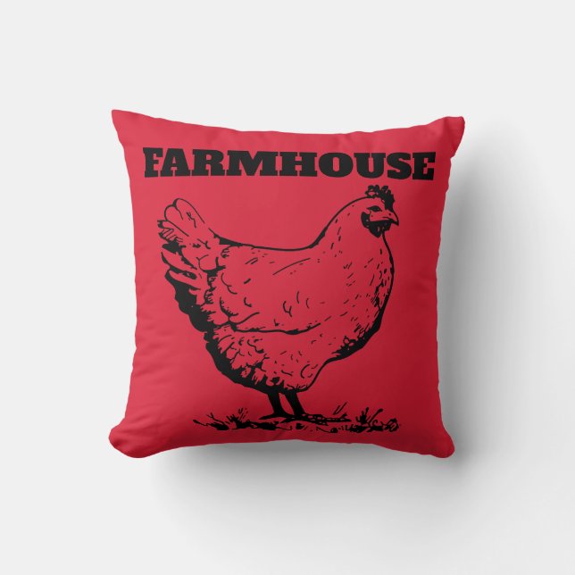 FARMHOUSE CHICKEN/TUPP PILLOWS KUDDE (Framsida)