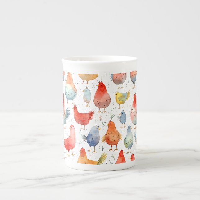 Farmhouse Chickens Benporslin Mugg (Framsidan)