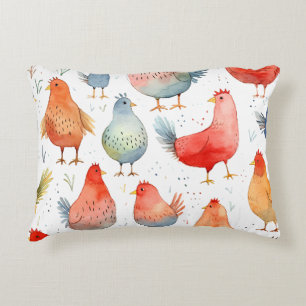 Farmhouse Chickens Prydnadskudde