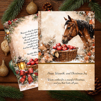 Farmhouse Christmas Horse Winter Scene Card | Inbjudningar