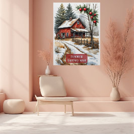 Farmhouse Christmas Magic Vintage Rustic  Perfect Poster