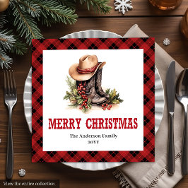 Farmhouse Christmas napkins buffalo plaid style Pappersservett