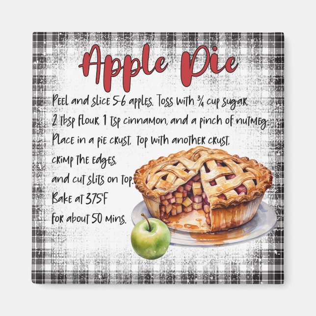 Farmhouse Classic Homemade Apple Pie Recipe Decor Magnet (Framsidan)