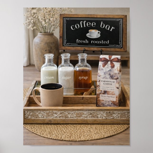 Farmhouse Coffee Bar Still Life Decor |  Poster (Framsidan)