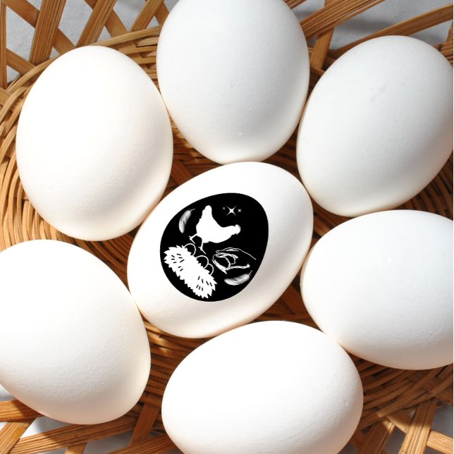 Farmhouse Egg Carton Chicken Farm Fresh Organ Eggs Stämpel (Skapare uppladdad)