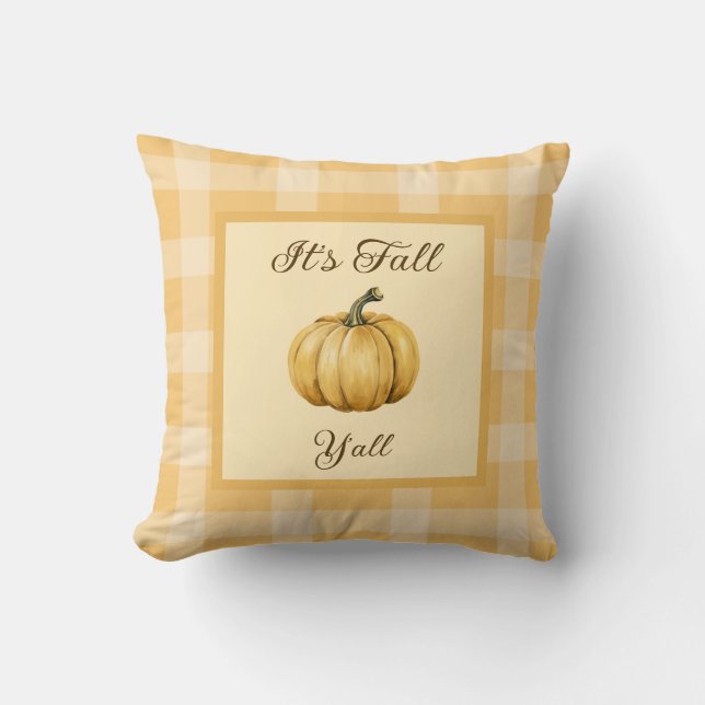 Farmhouse Fall Decor med Pumpkin och Play Kudde (Framsida)