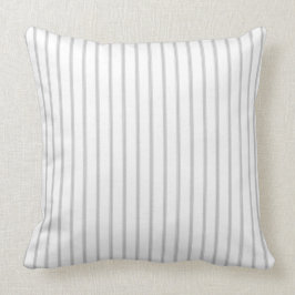 Farmhouse Fransk Ticking Rand Mönster Grått White Kudde