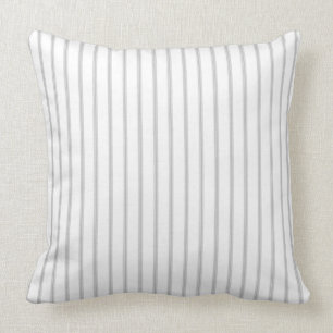 Farmhouse Fransk Ticking Rand Mönster Grått White Kudde