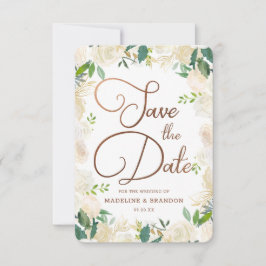 Farmhouse Fresh Rustic Land Blommigt Watercolor Spara Datumet