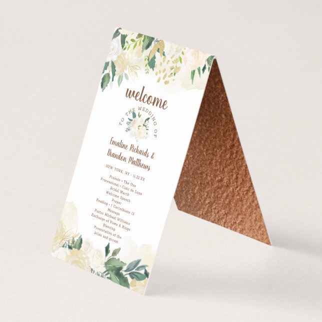 Farmhouse Fresh Rustic Land Ceremony Program Kort (Framsida)