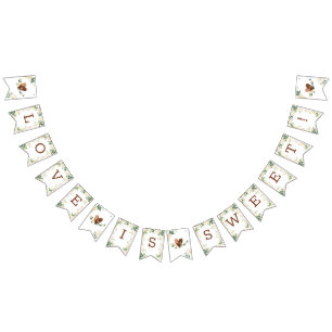 Farmhouse Fresh Rustic Monogram Kärlek är Sweet Vimplar