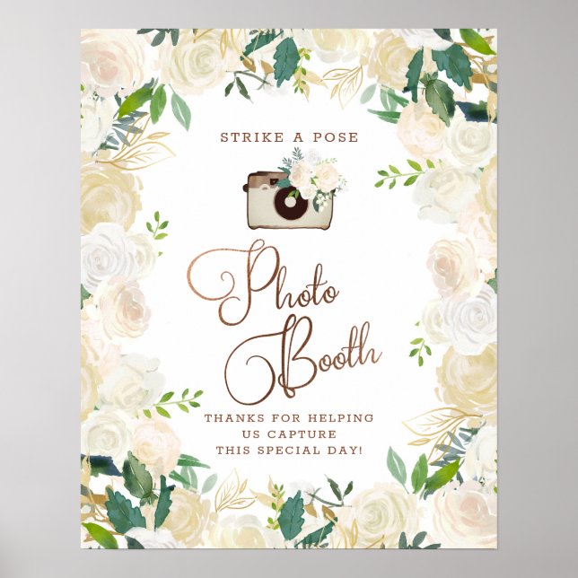 Farmhouse Fresh Rustic Photo Booth Bröllop-tecken Poster (Framsidan)