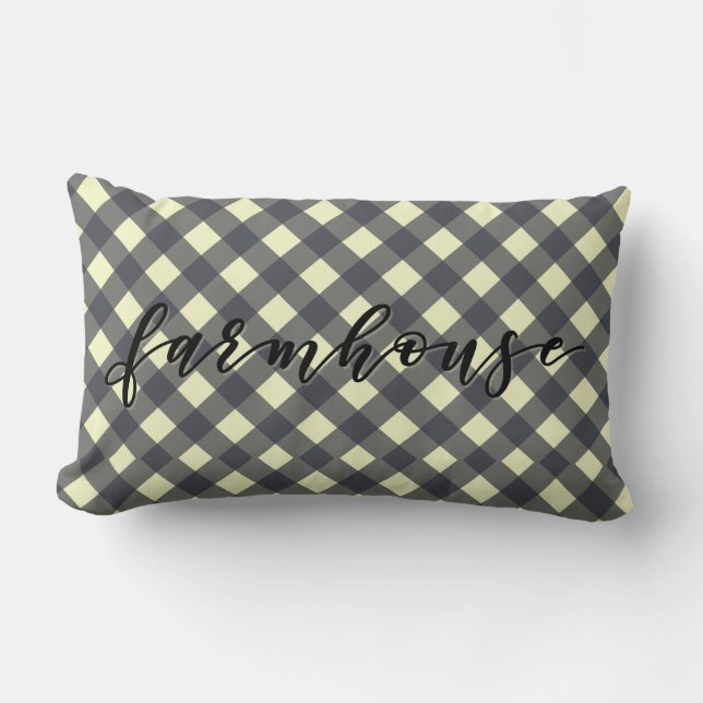 FARMHOUSE GINGHAM LUMBARKUDDE (Framsida)