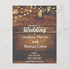 Farmhouse Glam Spara datumet för Rustic-vykort Vykort