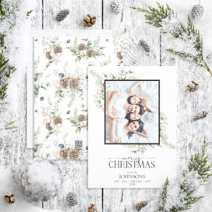 Farmhouse Greenery God jul Photo Helgdag C Julkort