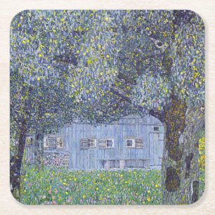Farmhouse, Gustav Klimt Underlägg Papper Kvadrat