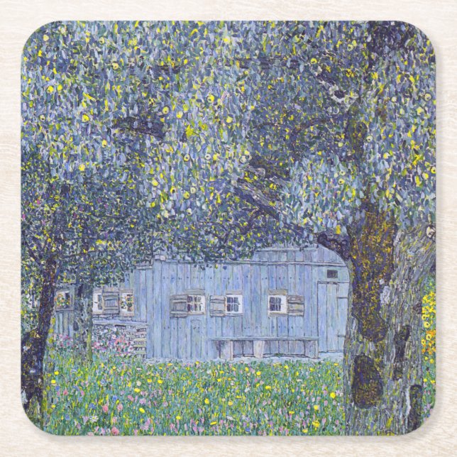Farmhouse, Gustav Klimt Underlägg Papper Kvadrat (Framsidan)