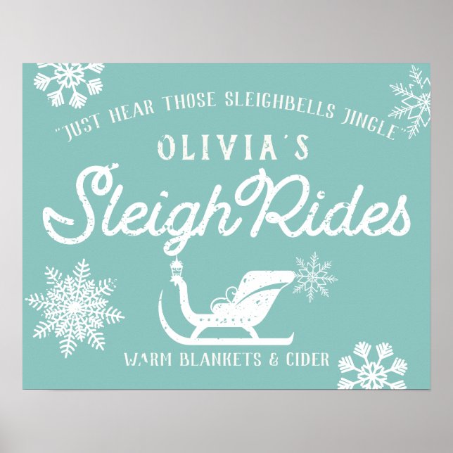 Farmhouse Helgdag Sleigh Rides Anpassningsbar Fami Poster (Framsidan)