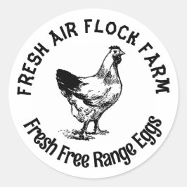 Farmhouse Hen | Ägg Runt Klistermärke