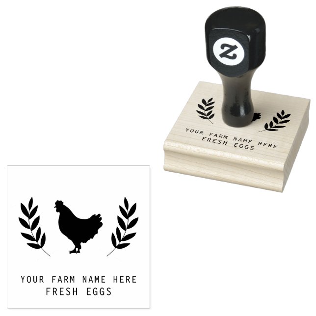 Farmhouse Hen | Personlig av hampstam eller kyckli Stämpel (Stämplad)