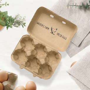 Farmhouse Hen Vågrät Egg Carton Frimärke Stämpel