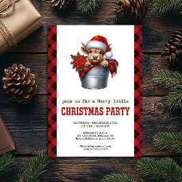 Farmhouse highland cow Christmas holiday invite Inbjudningar