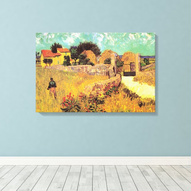 Farmhouse i Provence av Vincent van Gogh Canvastryck (Insitu (trägolv))