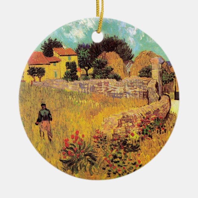 Farmhouse i Provence av Vincent van Gogh Julgransprydnad Keramik (Framsidan)