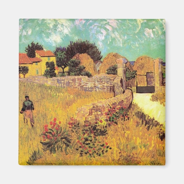 Farmhouse i Provence av Vincent van Gogh Magnet (Framsidan)