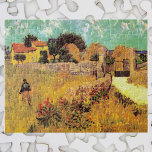 Farmhouse i Provence av Vincent van Gogh Pussel<br><div class="desc">Farmhouse i Provence, som bedrivs av Vincent van Gogh, är en vintage bra konst post impressionism arkitektonisk målning med ett landskap där en jordbrukare på ängarna och grind leder till en gård i södra Frankrike. Om konstnären: Vincent Willem van Gogh var en målare från Post impressionist, vars verk var mest...</div>