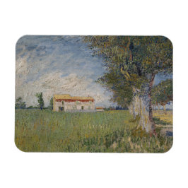 Farmhouse i Wheatfield av Vincent Van Gogh Magnet