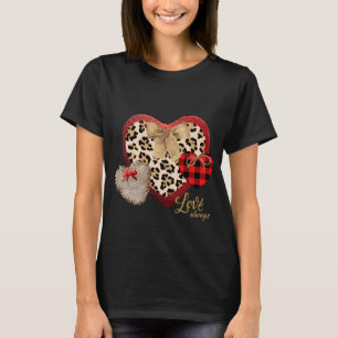 Farmhouse Inspired Hearts Play Cheetah Burlap T Shirt