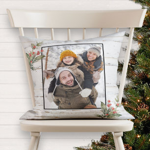 Farmhouse jul Vinter Berry Photo Kudde
