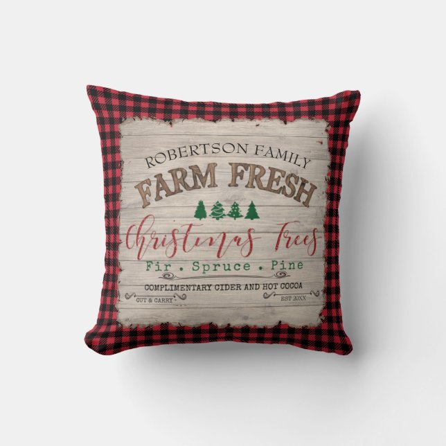 Farmhouse Julgran Farm Buffalo Pput Family Kudde (Framsida)