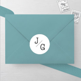 Farmhouse Monogram Bröllop Round Sticker Runt Klistermärke