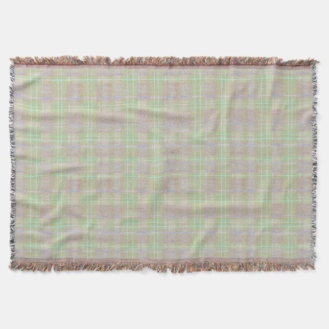 Farmhouse Neutral Sage Plaid Filt (Framsidan)