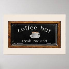 Farmhouse-plakat Kaffebar skylt – Kaffeestation 