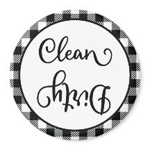 Farmhouse Play Black White Clean Dirty Dishwasher