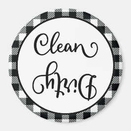 Farmhouse Play Black White Clean Dirty Dishwasher Magnet