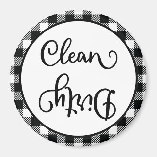 Farmhouse Play Black White Clean Dirty Dishwasher Magnet