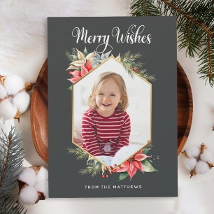 Farmhouse Poinsettia Rustic julfotoport