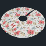 Farmhouse Poinsettia Rustic Winter Foliage Wood Julgransmatta Borstad Polyester<br><div class="desc">Från "Farmhouse Poinsettia jul & Holiday Collection": Farmhouse Poinsettia Rustic Winter Foliage Wooden Ship-lap-julträd Skirt, anpassar enkelt texten till denna vackra julmärksmall. I fyra olika färgbanealternativ har det här alternativet en vit bakgrundsfärg och en snygg vattenfärgspoinsettia och grön bakgrund! En klassisk och rustik kombination som kommer att ge alla dina...</div>