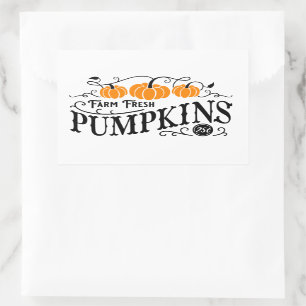 Farmhouse Pumpkin Patch Rektangulärt Klistermärke