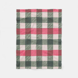 Farmhouse Red and Grönt Gingham Fleecefilt