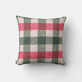 Farmhouse Red and Grönt Gingham Kudde