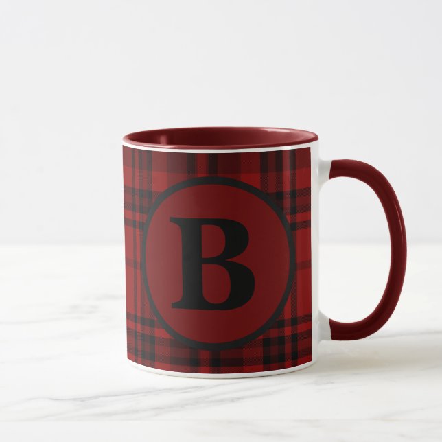 FARMHOUSE RED GINGHAM CHECKERED PLAID MUGG (Höger)