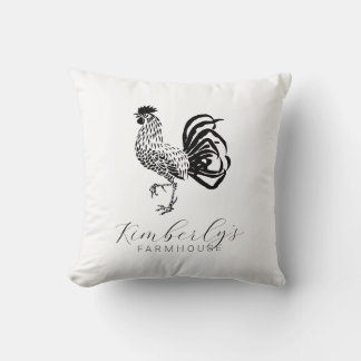 Farmhouse Rooster Custom Kitchen Throw Pillow Kudde