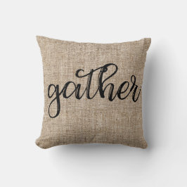 Farmhouse Rustic Brun Säckväv SAMLA Kudde